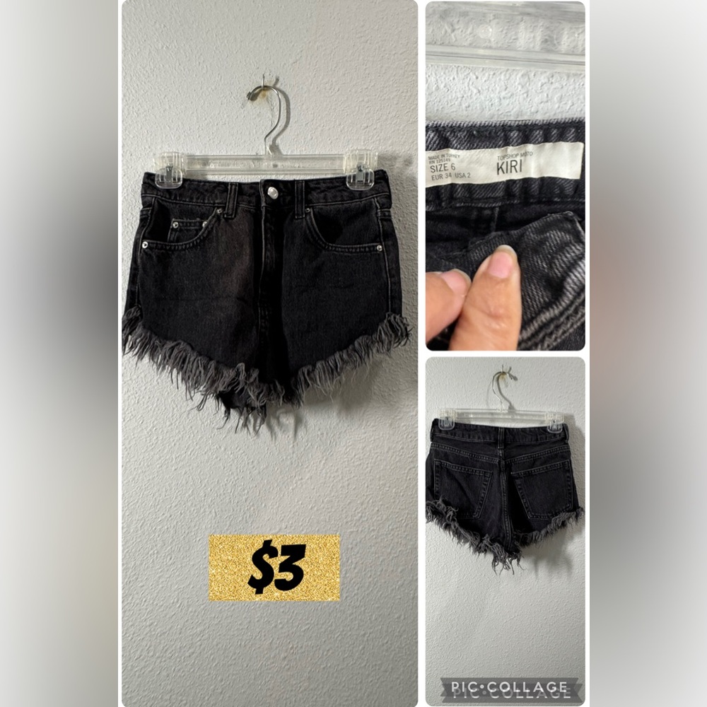 Black Frayed Women Shorts